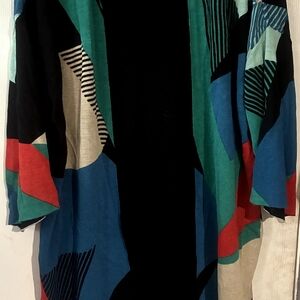 Chico's Black and Teal Kimono